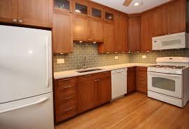 Cherry Kitchen Cabinets White Appliances Beige Tile Kitchen Cherry Cabinets Kitchen Beige Kitchen