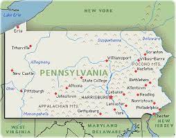 Mapa De Pensilvania Usa Mapa Político De Pennsylvania
