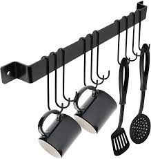 Stainless steel paint kitchen rack ukera. Sorbus Kitchen Pot And Pan Hanger Rail Bar Rack Wall Mounted 17 Inch With 10 Hooks Utensil Cookware Hangers Industrial Farmhouse Style Black Wrought Iron Home Kitchen Amazon Com