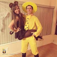 Man In The Yellow Hat And Curious George Couple Costume Cute Couples Costumes Couple Halloween Costumes Unique Couple Halloween Costumes