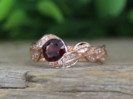 Ring perfect for you at borsheims. Leaf Rose Gold Garnet Ring Garnet Leaf Engagement Ring Benati