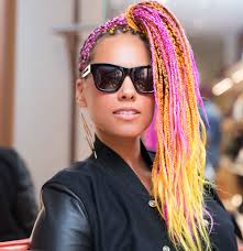 Black And Rainbow Box Braids Alicia Keys Wearing Multi Colored Braids It S A Bold Hairstyle Try I African Braids Hairstyles Pictures African Braids Hairstyles Braids Hairstyles Pictures