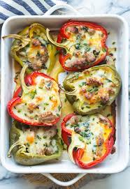 Breakfast Stuffed Bell Peppers Recipe Stuffed Peppers Stuffed Bell Peppers Low Carb Stuffed Peppers