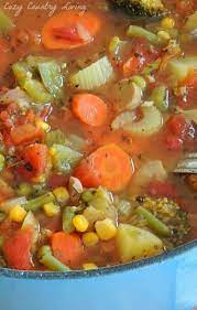 Loaded Vegetable Soup Cozy Country Living Recipe Vegetable Soup Recipes Vegetarian Recipes Healthy Recipes