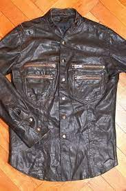 All Saints Spitalfields Men S Dark Brown Leather Jacket Shirt Small Leather Jacket Dark Brown Leather Jacket Brown Leather Jacket