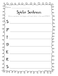Spider Sentences Copy Jpg Google Drive Writing Center Activities Spider Writing Activities Writing Center
