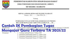 Bahwa dalam rangka memperlancar pelaksanaan proses belajar mengajar di smk bina. Contoh Sk Pembagian Mengajar Guru Terbaru Tahun 2021 2022 Opskairatu Com
