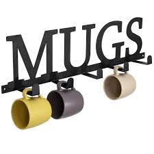 Cup & saucer wall racks. Mygift 5 Hook Black Metal Mugs Design Wall Mounted Mug Holder Rack Kitchen Storage Organizer For Teacups Towels Buy Online In Bosnia And Herzegovina At Bosnia Desertcart Com Productid 179014461