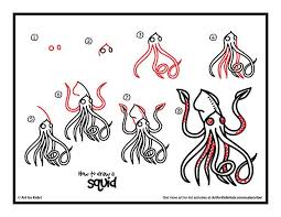 How To Draw A Squid Art For Kids Hub Art For Kids Hub Art For Kids Drawing Tutorials For Kids