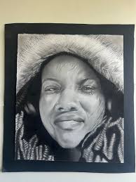 Graphite drawing self portrait Paintings