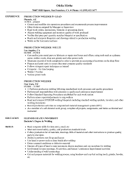 Production Welder Resume Samples Velvet Jobs
