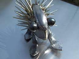 The Humble Forkupine Silverware Metal Sculpture Welded Art Second Chance Metal Art Welding Art Scrap Metal Art Fork Art
