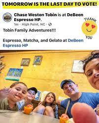 Thank you Tobin family! Regular customers, Chase and his family stopped in  DeBeen HP