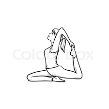 Patience is the key to doing yoga. Woman Practicing Yoga King Pigeon Pose Stock Vector Colourbox