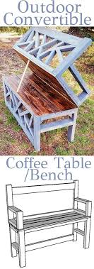 It could really be whichever you need/like or both would you believe it only cost $25 in lumber? Diy Outdoor Bench Coffee Table Convertible Woodworking Plans Diy Bench Outdoor Woodworking Plans Diy Convertible Coffee Table