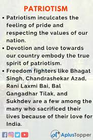 Importance Of Patriotism Essay For Students And Children In English A Plus Topper