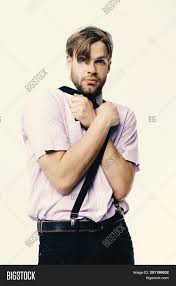 Guy thinks how invite man from work to drink beer after work. Man Scared Face Image Photo Free Trial Bigstock