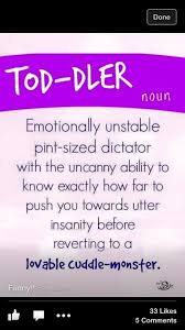 Toddler Emotionally Unstable Pint Sized Dictator With The Uncanny Ability To Know Exactly How Far To Push Y Toddler Quotes Funny Toddler Quotes Toddler Humor