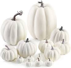 We have the quality and selection of thanksgiving day decorations you require. Buy Domestar Artificial Pumpkins 14pcs White Fake Pumpkins Assorted Pumpkins Faux Pumpkins Farmhouse Pumpkins For Halloween Thanksgiving Decorations Online In Nigeria B08zmhl8n4