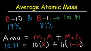 Average atomic mass = f 1 m 1 + f 2 m 2 + … + f n m n where f is the fraction representing the natural abundance of the isotope and m is the mass number (weight) of the isotope. Average Atomic Mass Practice Problems Youtube