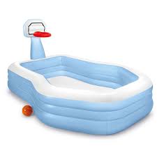 Aire De Jeux Piscine Avec Panier De Basket Intex Gonflable
