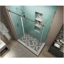 Arb spa teak shower benches and seats are designed to last a lifetime. Aston 52 In 56 In X 36 In X 80 In Frameless Corner Sliding Shower Enclosure Clear Glass In Polished Chrome Right Sen984ez Uc Ch 563680 R The Home Depot