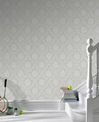 Costello Gray White Graham And Brown Nook Love This Grey Patterned Wallpaper In The Hallway With The Whi Hallway Wallpaper Hallway Designs Foyer Decorating