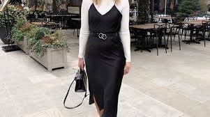Casual Autumn Outfit Idea With Black Silk Slip Dress Dressesblack Slip Dress Outfit Winter Fashion Outfits Wearables Fashion