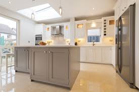 An In Frame Kitchen With A Shaker Door Painted In Strong White And Charleston Grey By Farrow Ball The Colour Kitchen Colors Grey Kitchens Classical Kitchen