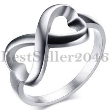 Edelstahl Damen Ring Band Silber Ewigkeit Infinity Unendlichkeit Lieben Zeichen Freundschaftsringe Modeschmuck Ringe Edelstahlringe