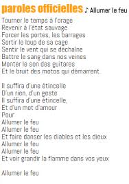 Paroles De Chansons En Francais Allumer Le Feu Johnny Hallyday Paroles De Chansons Francaises Paroles De Chansons Parole