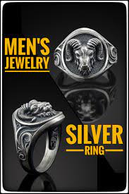 Men Ram Ring Silver Ram Head Rings Aries Men Ring Signet Etsy Rings For Men Mens Silver Jewelry Silver Rings