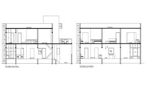 This sectional also provides function and convenience. Autocad Drawing Of Sectional Elevation Of Residence Open House Plans 2 Storey House Architecture House