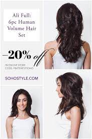 Ali Full 6pc Human Volume Hair Set Luxury Hair Extensions Hair Setting Volume Hair