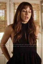 Spencer S Black Front Keyhole Peplum Halter Top On Pretty Little Liars Pretty Little Liars Fashion Pretty Little Liars Mommy Hairstyles