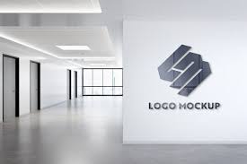 Download Logo On Office Wall Mockup Logo Mockup Free Logo Mockup Real Estate Logo Design