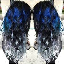 Hair color is the pigmentation of hair follicles due to two types of melanin: Blue Black And White Hair Color Silver Ombre Hair Hair Color Blue Dyed Hair