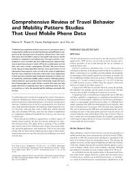 This alarm continues until the mobile phone is seen and. Pdf Comprehensive Review Of Travel Behavior And Mobility Pattern Studies That Used Mobile Phone Data