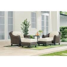 Home Decorators Collection Camden Light Brown Wicker Outdoor Sofa With Sunbrella Canvas Spa Cus Outdoor Furniture Sofa Patio Lounge Chairs Lounge Chair Outdoor