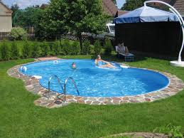 More information about landscaping around an above ground pool can be found on this page. Oval Inground Pool Landscaping Ideas