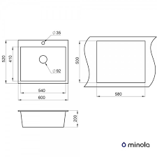 To assess your available space, measure front to back and then side to side, adding 2 to 3 inches on both side measures to have ample room for mounting. Kitchen Sink Granite Minola Mpg 1060 60 Arctic