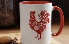 Cup 3D Cock Rooster Animal Creative Hand-painted Cartoon ...