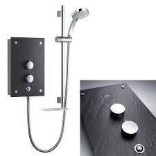 33 black slate bathroom floor tiles ideas and pictures spa black and grey slate floor wall tiles kitchen help can i paint a natural slate stone shower wall marble floor love this slate shower tile bathroom. Mira Galena 9 8kw Thermostatic Electric Shower Slate 1 1634 117