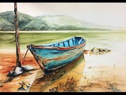 Arches Watercolor Paper Hot Pressed 140lb 100 Cotton Size 10x14 Pad Right Now I Paint With Holbein Watercolors Watercolor Boat Lake Painting Boat Painting