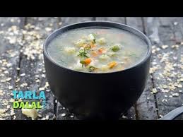 Garlic Vegetable Soup A Nourishing Concoction Of Vegetables And Garlic Is Thickened Using Rolled Oats This Vegetable Soup Healthy Oat Soup Recipe Healthy Soup