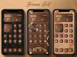 Iphone Ios 14 App Icons 120 Luxury Bronze Gold Icon Theme Etsy In 2021 App Icon Gold App Iphone