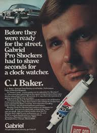 1977 Gabriel Pro Shockers C.J. Baker Drag Racing VTG Print Ad Chevrolet  Chevelle