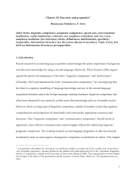 Pdf Discourse And Pragmatics