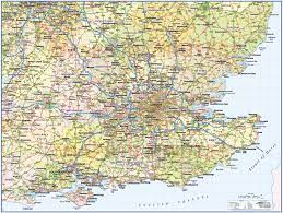 North yorkshire, north east england, uk. South East England 1st Level County Wall Map With Roads And Rail Large Size 120cm X 90cm