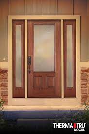 3 4 Lite Woodgrain Stained Fiberglass Door By Therma Tru Home Window Grill Design Craftsman Exterior Fiberglass Entry Doors